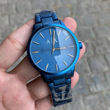 Armani Exchange Cayde Analog Blue Dial Blue Steel Strap Watch For Men - AX2702 Authentic Buy Shop Now
