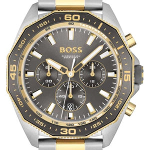 Hugo Boss Energy Chronograph Grey Dial Two Tone Steel Strap Watch For Men - 1513974 Authentic Buy Shop Now