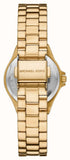 Michael Kors Lennox Quartz Green Dial Gold Steel Strap Watch For Women - MK7395 Authentic Buy Shop Now