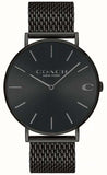 Coach Charles Black Dial Black Mesh Bracelet Watch for Men - 14602148 Authentic Buy Shop Now