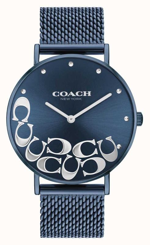 Coach Perry Blue Dial Blue Mesh Bracelet Watch for Women - 14503824 Authentic Buy Shop Now