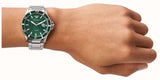 Emporio Armani Three Hand Green Dial Silver Steel Strap Watch For Men - AR11338 Authentic Buy Shop Now