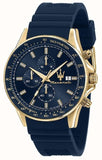 Maserati SFIDA Chronograph Blue Dial Blue Rubber Strap Watch For Men - R8871640004 Authentic Buy Shop Now