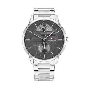 Tommy Hilfiger Hunter Grey Dial Silver Steel Strap Watch for Men - 1791608 Authentic Buy Shop Now