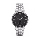 Emporio Armani Retro Black Dial Silver Steel Strap Watch For Men - AR1676 Authentic Buy Shop Now