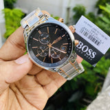 Hugo Boss Grand Prix Black Dial Two Tone Steel Strap Watch for Men - 1513473 Authentic Buy Shop Now
