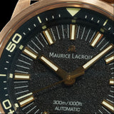 Maurice Lacroix Pontos S Diver Automatic Black Dial Brown Leather Strap Watch For Men - PT6248-BRZ01-330-2 Authentic Buy Shop Now