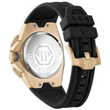 Philipp Plein Hyper Sport Chronograph Gold Dial Black Silicone Strap Watch for Men - PWTBA0423 Authentic Buy Shop Now