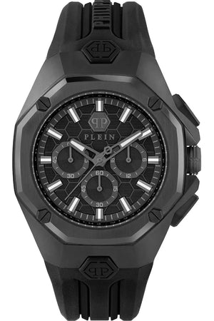 Philipp Plein Octagon Black Dial Black Silicone Strap Watch for Men - PWTBA0623 Authentic Buy Shop Now