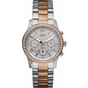 Guess Mini Spectrum Quartz Silver Dial Two Tone Steel Strap Watch For Women - W0122L1 Authentic Buy Shop Now