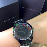 Marc Jacobs Henry Skeleton Black Dial Black Steel Strap Watch for Women - MBM3265 Authentic Buy Shop Now