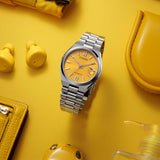 Citizen Tsuyosa Automatic Yellow Dial Silver Steel Strap Watch for Men - NJ0150-81Z Authentic Buy Shop Now
