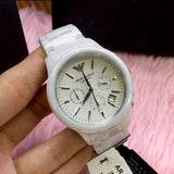 Emporio Armani Ceramica Chronograph White Dial White Strap Watch For Men - AR1453 Authentic Buy Shop Now