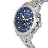 Maserati Successo Chronograph Blue Dial Silver Steel Strap Watch For Men - R8873621002 Authentic Buy Shop Now