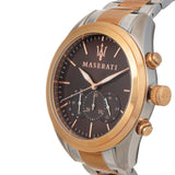 Maserati Traguardo Chronograph Brown Dial Two Tone Steel Strap Men's Watch - R8873612003 Authentic Buy Shop Now