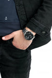 Fossil Grant Sport Chronograph Black Dial Silver Steel Strap Watch for Men - FS5236 Authentic Buy Shop Now