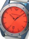 Emporio Armani Sigma Analog Orange Dial Grey Silicone Strap Watch For Men - AR11218 Authentic Buy Shop Now