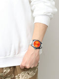 Emporio Armani Sigma Analog Orange Dial Grey Silicone Strap Watch For Men - AR11218 Authentic Buy Shop Now