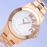 Marc Jacobs Rivera White Dial Rose Gold Steel Strap Watch for Women - MBM3135 Authentic Buy Shop Now