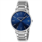 Coach Charles Blue Dial Silver Steel Strap Watch for Men - 14602429 Authentic Buy Shop Now