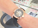 Maserati Traguardo Automatic Black Skeleton Dial Black Leather Strap Watch For Men - R8821112001 Authentic Buy Shop Now
