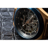 Maserati Triconic Skeleton Black Dial Blue Leather Strap Watch For Men - R8821139001 Authentic Buy Shop Now