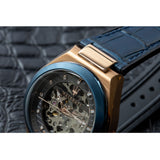 Maserati Triconic Skeleton Black Dial Blue Leather Strap Watch For Men - R8821139001 Authentic Buy Shop Now