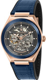 Maserati Triconic Skeleton Black Dial Blue Leather Strap Watch For Men - R8821139001 Authentic Buy Shop Now