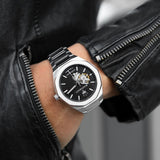 Maserati Stile Skeleton Automatic Black Dial Silver Steel Strap Watch For Men - R8823142002 Authentic Buy Shop Now
