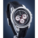 Maserati SFIDA Chronograph Black Silver Dial Black Rubber Strap Watch For Men - R8851123001 Authentic Buy Shop Now