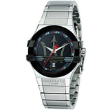 Maserati Potenza Black Dial Silver Steel Strap Watch For Men - R8853108001 Authentic Buy Shop Now