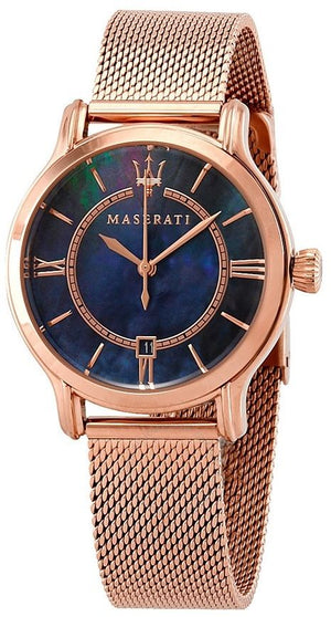 Maserati Epoca Blue Dial Rose Gold Mesh Strap Watch For Women - R8853118503 Authentic Buy Shop Now