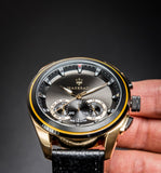 Maserati Traguardo Chronograph Black Dial Black Leather Strap Watch For Men - R8871612033 Authentic Buy Shop Now