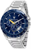 Maserati Traguardo Chronograph Modena Edition Blue Dial Silver Steel Strap Watch For Men - R8871612039 Authentic Buy Shop Now