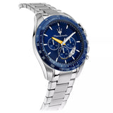 Maserati Traguardo Chronograph Modena Edition Blue Dial Silver Steel Strap Watch For Men - R8871612039 Authentic Buy Shop Now