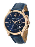 Maserati Epoca Blue Dial Leather Blue Strap Watch For Men - R8871618007 Authentic Buy Shop Now