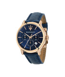 Maserati Epoca Blue Dial Leather Blue Strap Watch For Men - R8871618007 Authentic Buy Shop Now