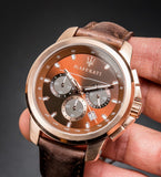 Maserati Successo Brown Dial Brown Leather Strap Watch For Men - R8871621004 Authentic Buy Shop Now