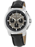 Maserati Successo 44mm Grey Dial Black Leather Strap Watch For Men - R8871621006 Authentic Buy Shop Now