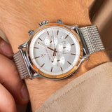 Maserati Epoca White Dial Chronograph Silver Mesh Bracelet Watch For Men - R8873618009 Authentic Buy Shop Now