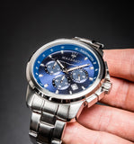 Maserati Successo Chronograph Blue Dial Silver Steel Strap Watch For Men - R8873621002 Authentic Buy Shop Now