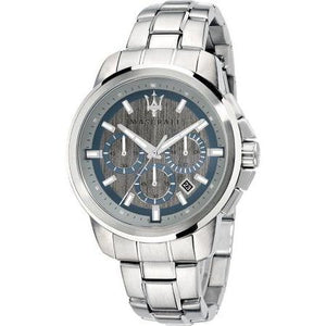 Maserati Successo Chronograph Silver Dial Silver Steel Strap Watch For Men - R8873621006 Authentic Buy Shop Now