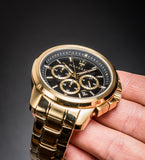 Maserati Successo 44mm Black Dial Gold Stainless Steel Strap Watch For Men - R8873621013 Authentic Buy Shop Now