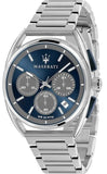 Maserati Trimarano Chronograph Blue Dial Silver Steel Strap Watch For Men - R8873632004 Authentic Buy Shop Now