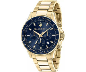 Maserati SFIDA Analog Blue Dial Gold Stainless Steel Watch For Men - R8873640008 Authentic Buy Shop Now