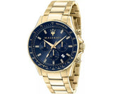 Maserati SFIDA Analog Blue Dial Gold Stainless Steel Watch For Men - R8873640008 Authentic Buy Shop Now
