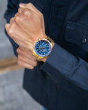 Maserati SFIDA Analog Blue Dial Gold Stainless Steel Watch For Men - R8873640008 Authentic Buy Shop Now