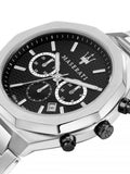 Maserati Stile Chronograph Black Dial Silver Steel Strap Watch For Men - R8873642004 Authentic Buy Shop Now