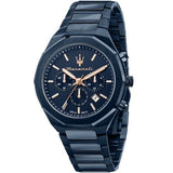 Maserati Stile Chronograph Blue Dial Blue Steel Strap Watch For Men - R8873642008 Authentic Buy Shop Now
