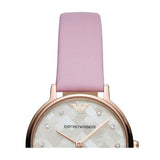 Emporio Armani Kappa Mother Of Pearl White Dial Pink Leather Strap Watch For Women - AR11130 Authentic Buy Shop Now